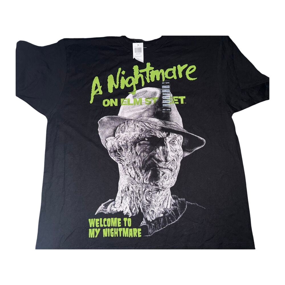 NWT A NIGHTMARE ON ELM STREET FREDDY KRUEGER Black Neon Green T-Shirt Men's 2XL